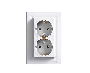 Asfora розетка 2-я з заземленням біла Schneider Electric, EPH9900121