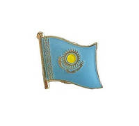 Значок нагрудный металлический Флаг Казахстан