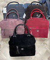 Жіноча модна сумка Coach у кольорах, сумки шкіряні, сумка замша, сумки на блискавці, сумка з логотипом