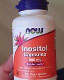 Інозитол NOW Foods Inositol 500 мг 100 капс вітамін Б-8, фото 7