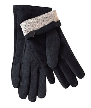 Жіночі рукавички комбіновані Замша і кашемір, фото 2