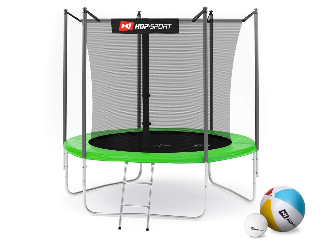 Батут Hop-Sport 8ft 244cm із внутрішньою сіткою Зелений