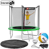 Батут Hop-Sport 8ft 244cm із внутрішньою сіткою Зелений, фото 3