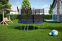 Батут Hop-Sport 10ft (305 cm) синій із зовнішньою сіткою, фото 3
