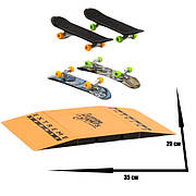 Набір фінгерборд Skatepark fingerboard скейт парк пальчиковий скейт-фінгерборд з трампліном та 2 скейти 504D
