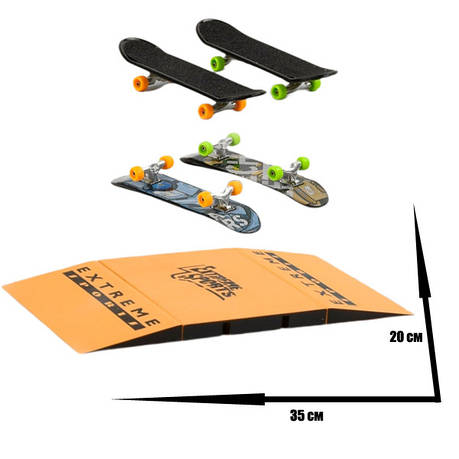 Набір фінгерборд Skatepark fingerboard скейт парк пальчиковий скейт-фінгерборд з трампліном та 2 скейти 504D, фото 1