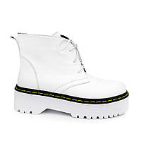 Белые женские ботинки, демисезонные. 38 (24см)