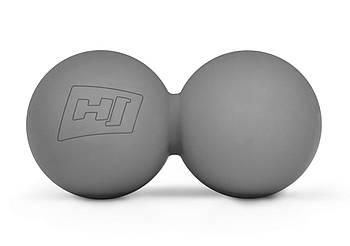 Силіконовий масажний подвійний м'яч 63 мм Hop-Sport HS-S063DMB Сірий