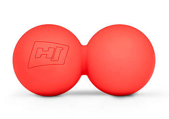 Силіконовий масажний подвійний м'яч 63 мм Hop-Sport HS-S063DMB Червоний