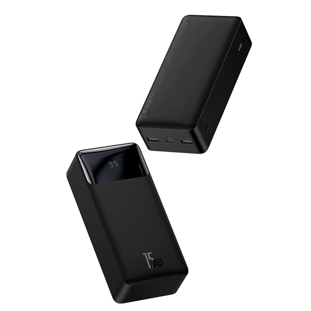 Повербанк 30000 mAh Baseus Bipow Digital Display 2USB+Type-C 15W Black Универсальная батарея Li-Pol От USB