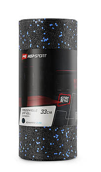 Ролер масажер гладкий заповнений Hop-Sport HS-P033SYG EPP 33 см Чорно-синій
