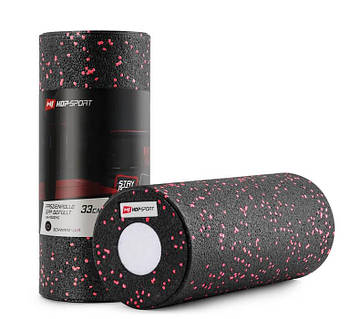 Ролер масажер Hop-Sport 3 в 1 EPP 33 см HS-P033DYG Чорно-червоний