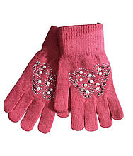 Дитячі в'язані рукавички теракот