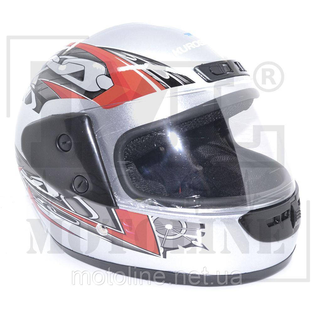 Шолом 101/501 (закритий/біле скло) сірий Kurosawa Mototech, фото 1