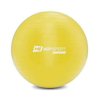 Фітбол Hop-Sport 55 см Жовтий + насос 2020