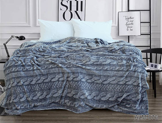 Плед покривало 160х220 велсофт Косичка на ліжко, диван, фото 1