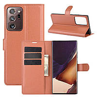 Чехол-книжка Litchie Wallet для Samsung Galaxy Note 20 Ultra Brown