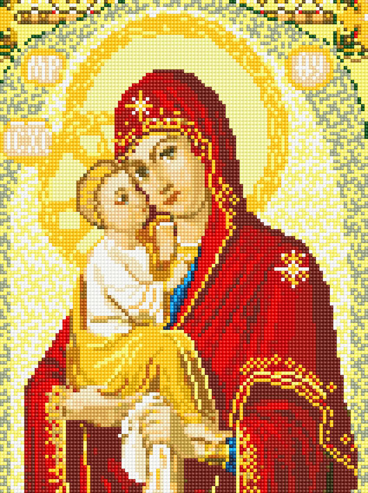 Набір алмазної вишивки Rainbow Art Мадонна з немовлям (EJ1215) 30 х 40 см (На підрамнику)