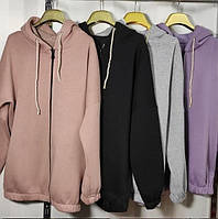 Тепла жіноча худі на флісі з капюшоном і кишенею
