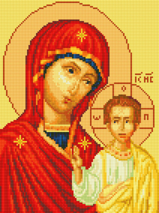 Алмазна картина Rainbow Art Казанська ікона Божої Матері (EJ1230) 30 х 40 см (На підрамнику)