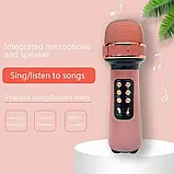 Караоке мікрофон Wster WS-898 Оригінал (USB, microSD, AUX, FM радіо, Bluetooth 5.0) — Рожевий, фото 7