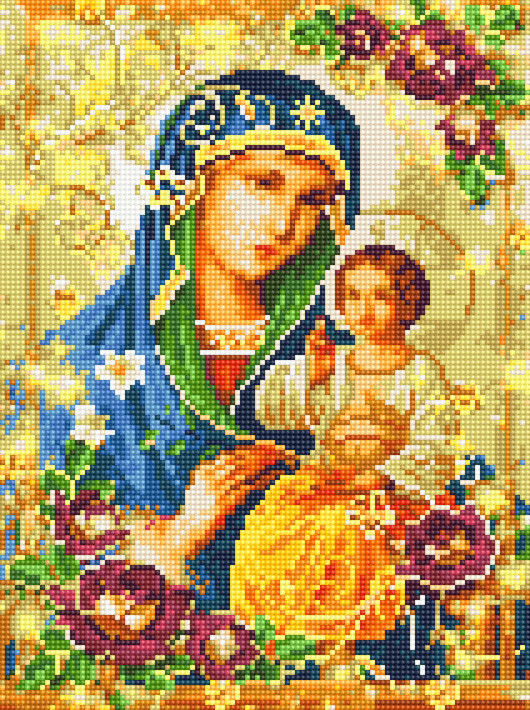 Картина алмазами Rainbow Art Ікона Нев'янучий цвіт (EJ1243) 30 х 40 см (На підрамнику)