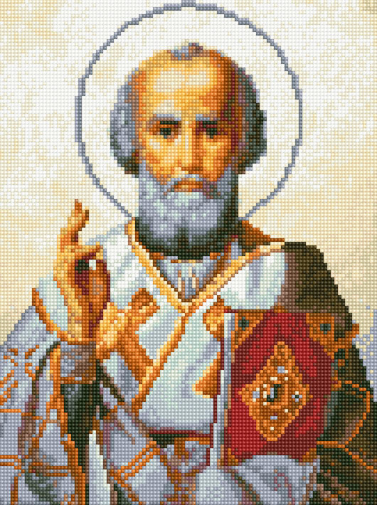 Мозаїка алмазна Rainbow Art Ікона Миколи Чудотворця (EJ1246) 30 х 40 см (На підрамнику)