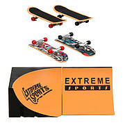 Набор фингерборд Skatepark fingerboard скейт парк пальчиковый скейт-фингерборд с рампой и 2 скейта 505D