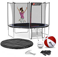 Батут Hop-Sport 10ft 305cm з внутрішньою сіткою 4 ноги Чорно-синій, фото 6