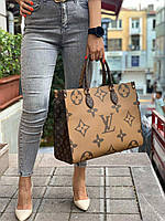 Модная женская двухсторонняя сумка шопер Louis Vuitton Луи Витон