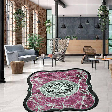 Бордовий килим у вітальню 150х230 см, з цифровим друком Туреччина Cappio Halı