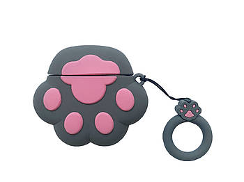 Чохол Case 3D для AirPods Cat's foot Gray (18) котяча лапка сіра