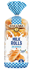 Булочки молочні м'які здобні ароматні без начинки європейські MILK ROLLS 400г TM Dan Cake