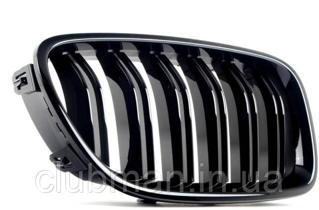 Решітка ноздрі BMW (БМВ) 5 Series (F10, F11) 2010-2017 Глянець 2 ребра