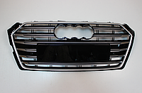 Решетка радиатора Ауди A5 в S5 стиле, черная + хром (2016-...)