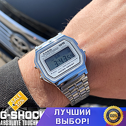 Класичний металевий годинник Casio F-91W 159 Illuminator Silver Касіо