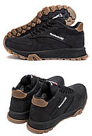 Мужские зимние кожаные ботинки Reebok. Сапоги, Сапоги, кроссовки зимние черные, спортивные ботинки