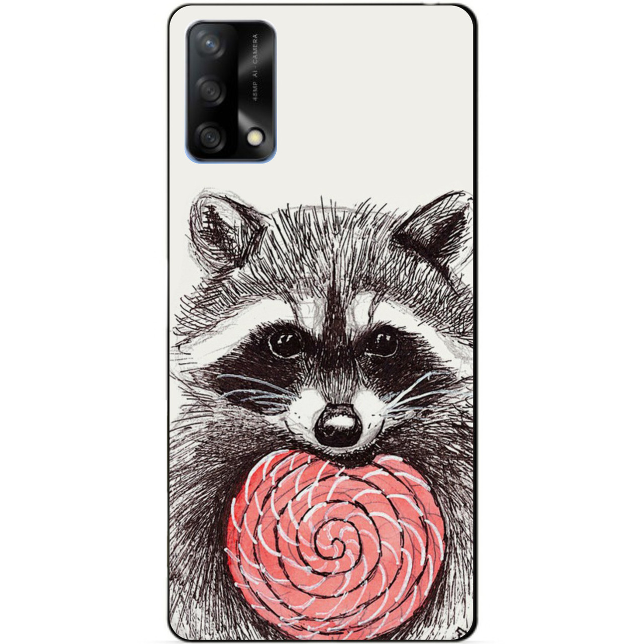 Силіконовий бампер чохол для Oppo A74 з картинкою Єнот