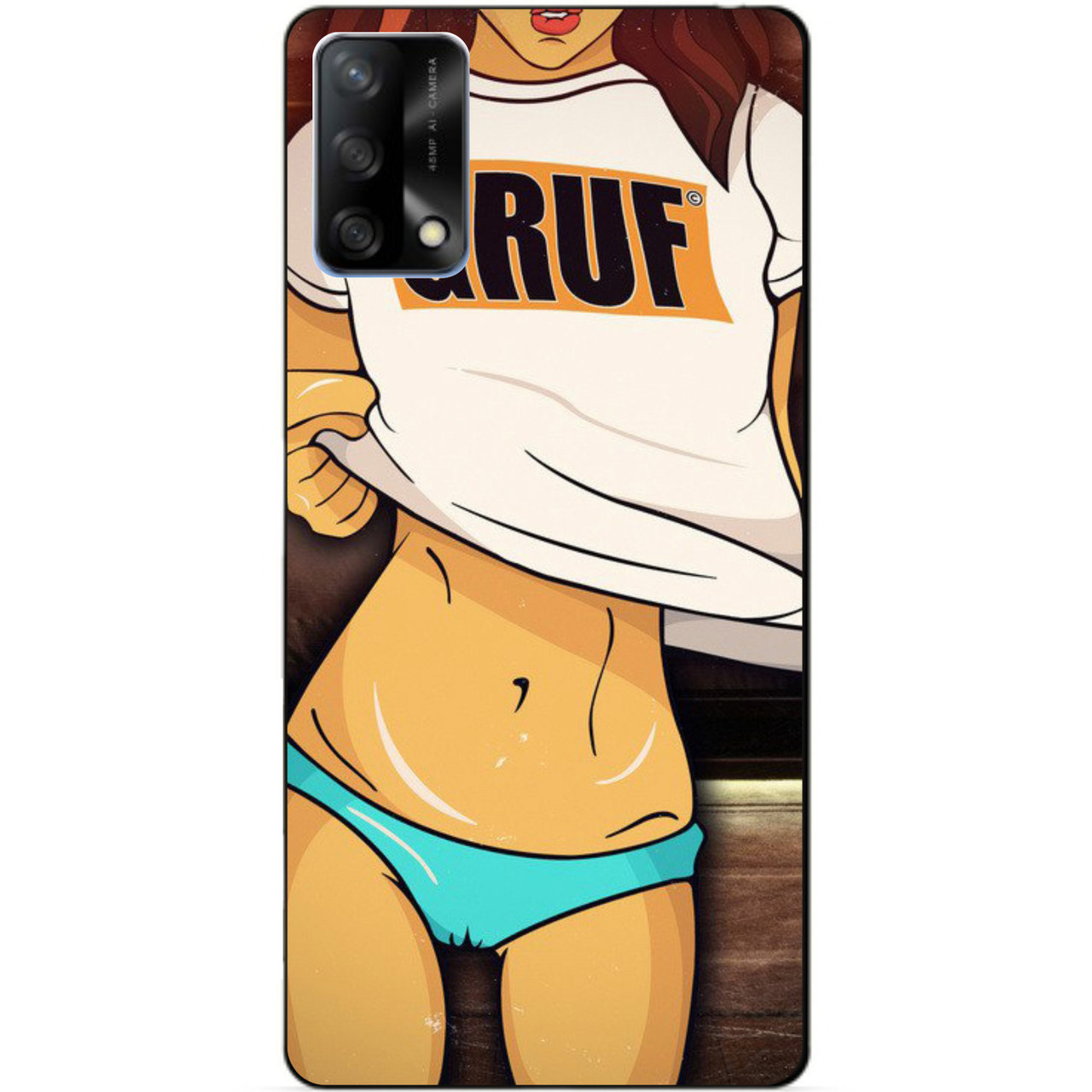 Силіконовий бампер чохол для Oppo A74 з малюнком Дівчина Gruf