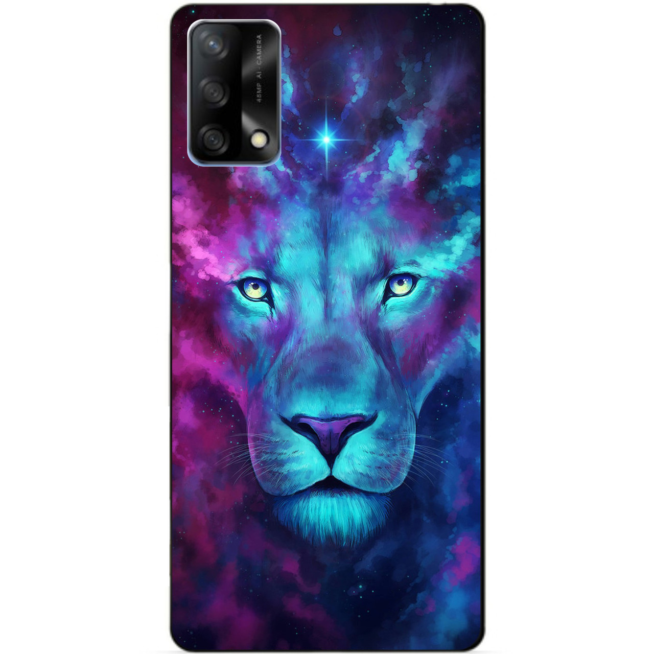 Силіконовий бампер чохол для Oppo A74 з малюнком Космічний Лев