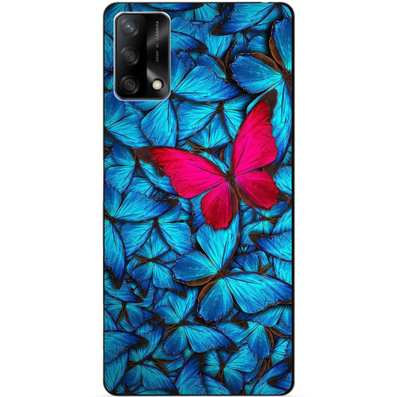 Силіконовий бампер чохол для Oppo A74 з малюнком Метелики