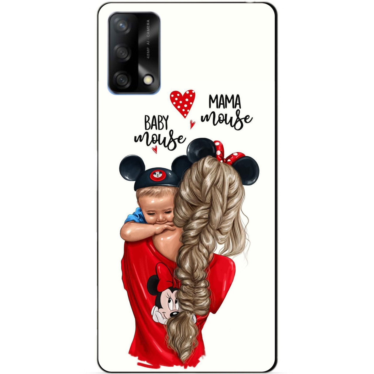 Силіконовий бампер чохол для Oppo A74 з малюнком Мама і малюк