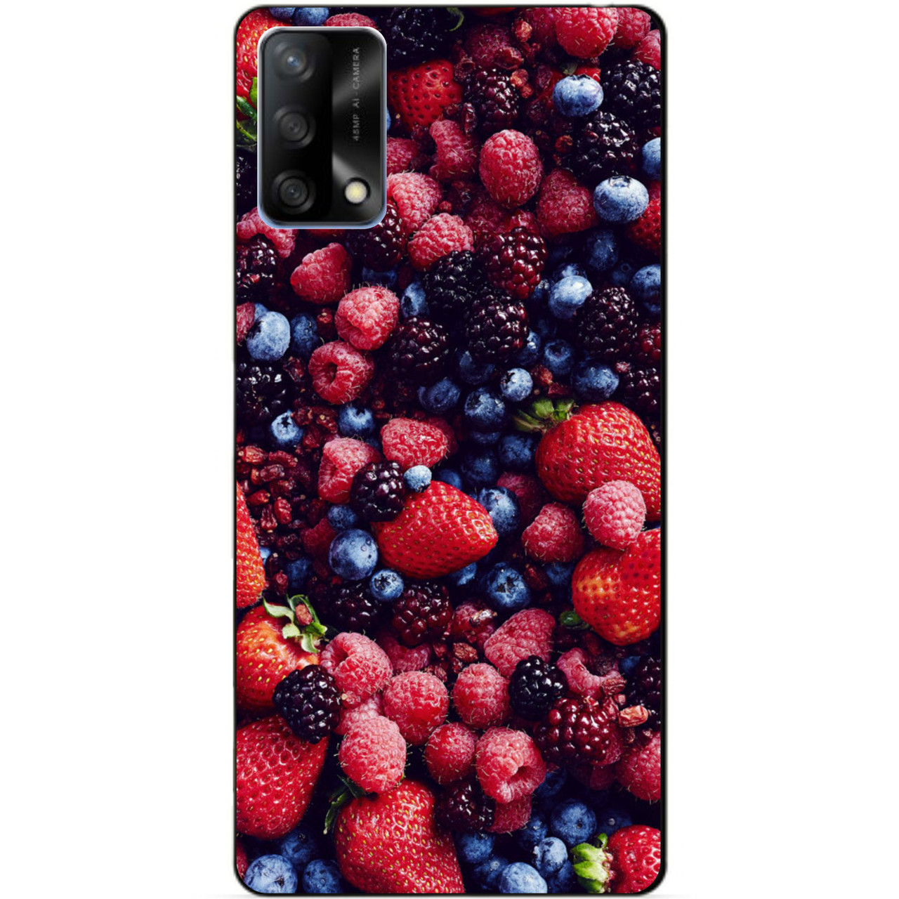 Силіконовий бампер чохол для Oppo A74 з малюнком Ягоди