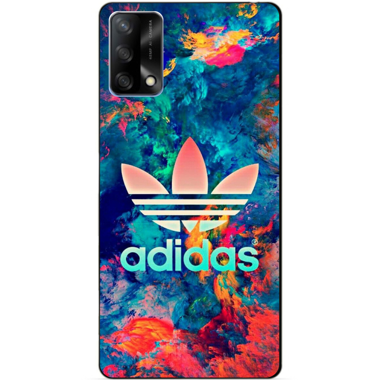 Силіконовий бампер чохол для Oppo A74 з малюнком Адідас