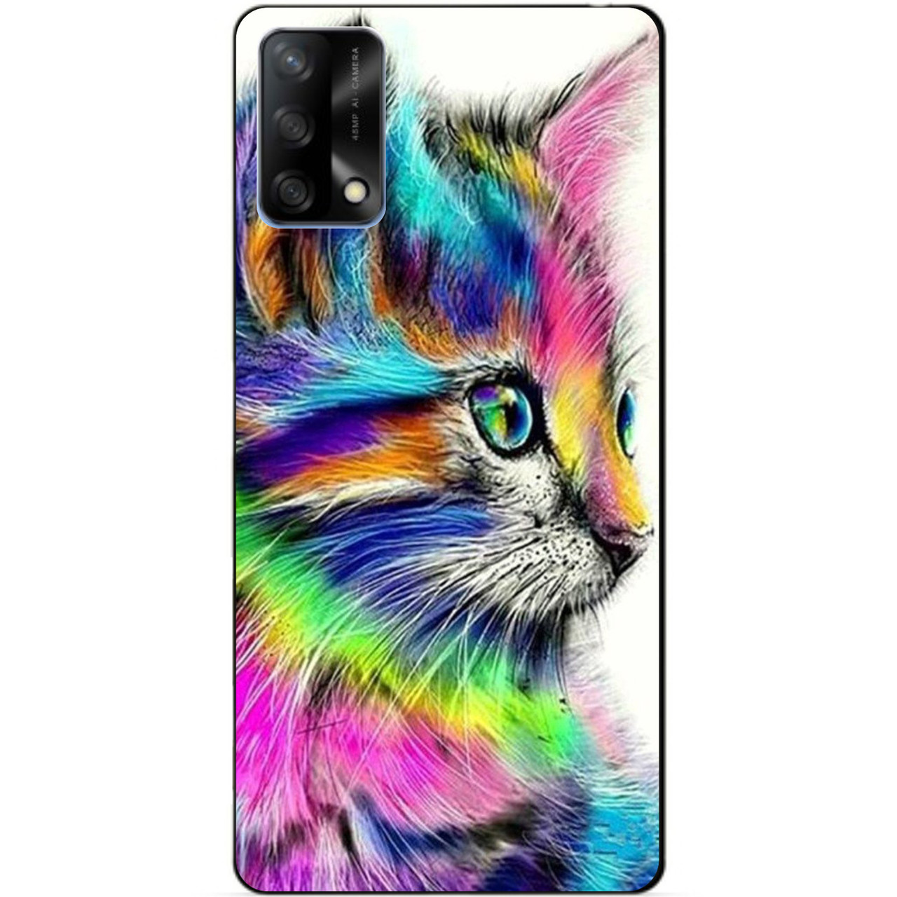 Силіконовий бампер чохол для Oppo A74 з малюнком Акварельний кіт