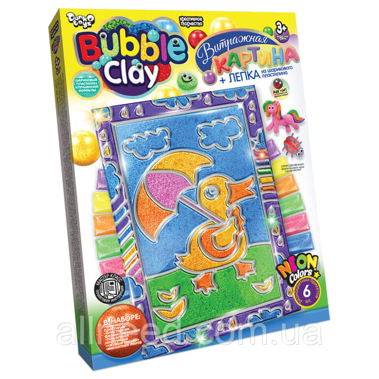 Набір для творчості Вітражна картина Bubble Clay BBC-02 Качечка, фото 1