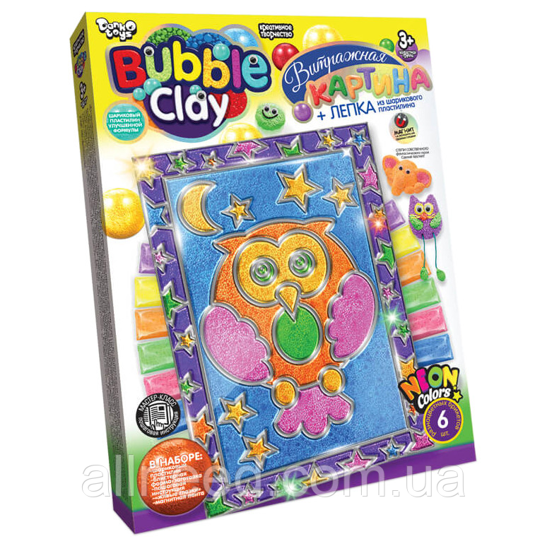 Набір для творчості Вітражна картина Bubble Clay BBC-02 Сова, фото 1