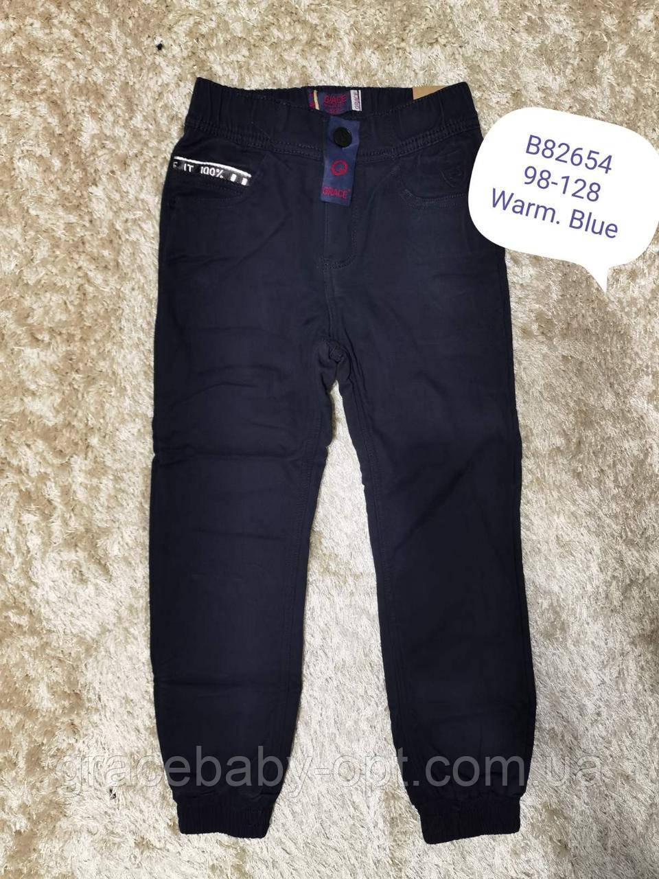 Штани утеплені для хлопчика оптом, Grace, 98-128 см, № B82654