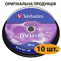 Диски DVD+R Verbatim Matt Silver, 10 шт, болванки двд+р
