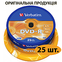 Диски DVD-R Verbatim Matt Silver, 25 шт, болванки двд-р